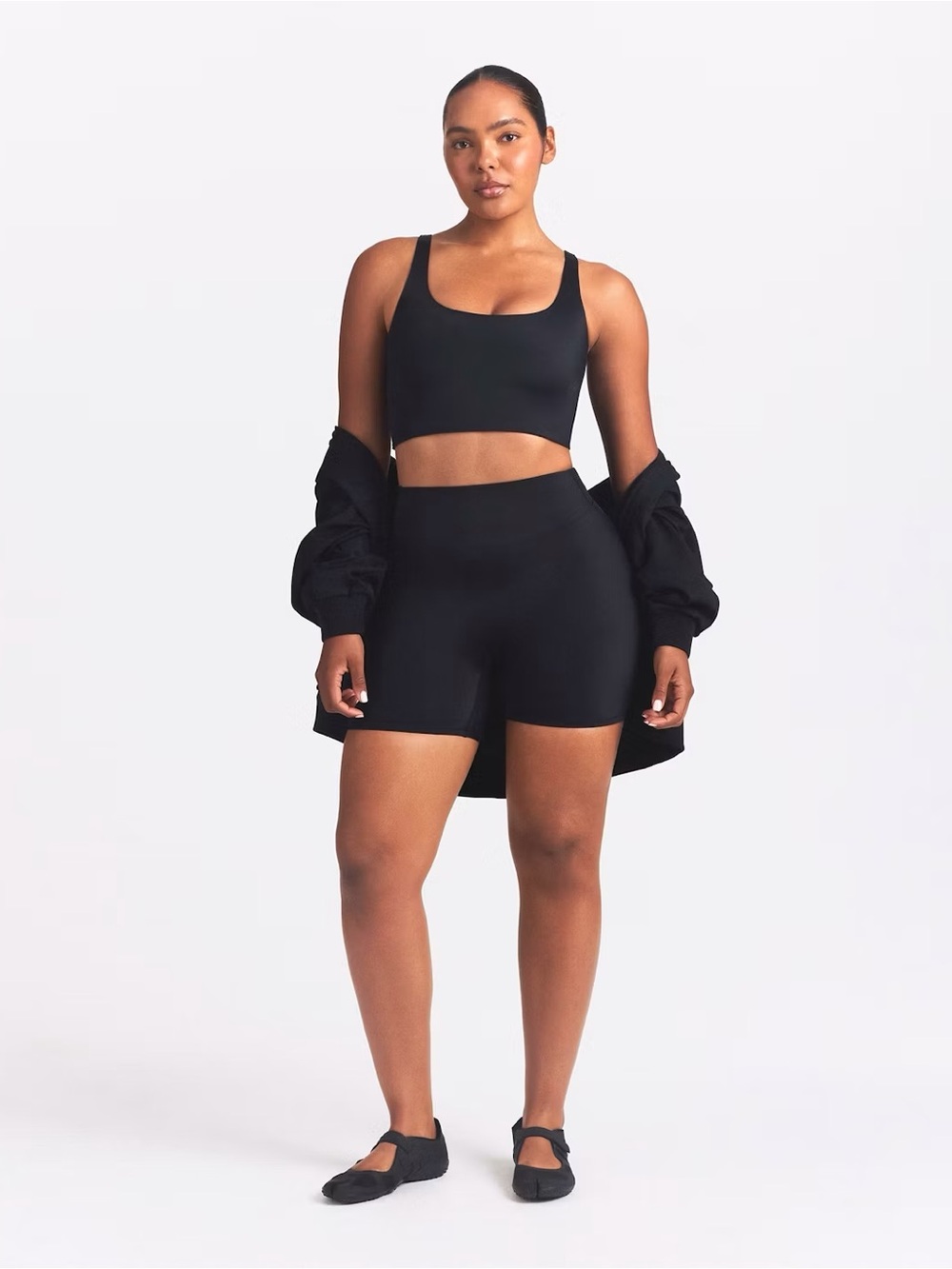NikeSKIMS SHINE SCOOP NECK BRA TOP OBSIDIAN MEDIUM